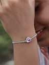 Solibelle Chic Silver Heart-Shaped Bracelet
