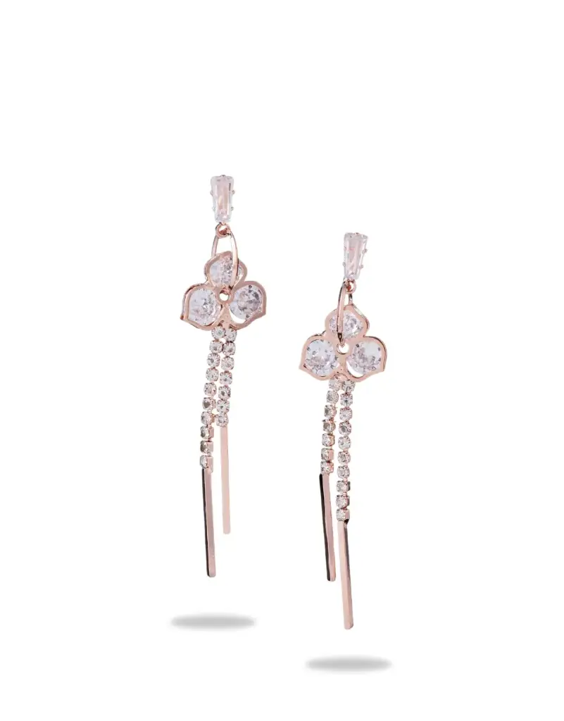 Solibelle Rose Gold Floral Branch Ear Cuffs