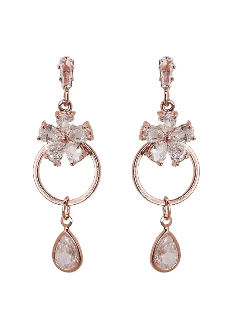 Solibelle 18K Gold Plated Floral Drop Earrings