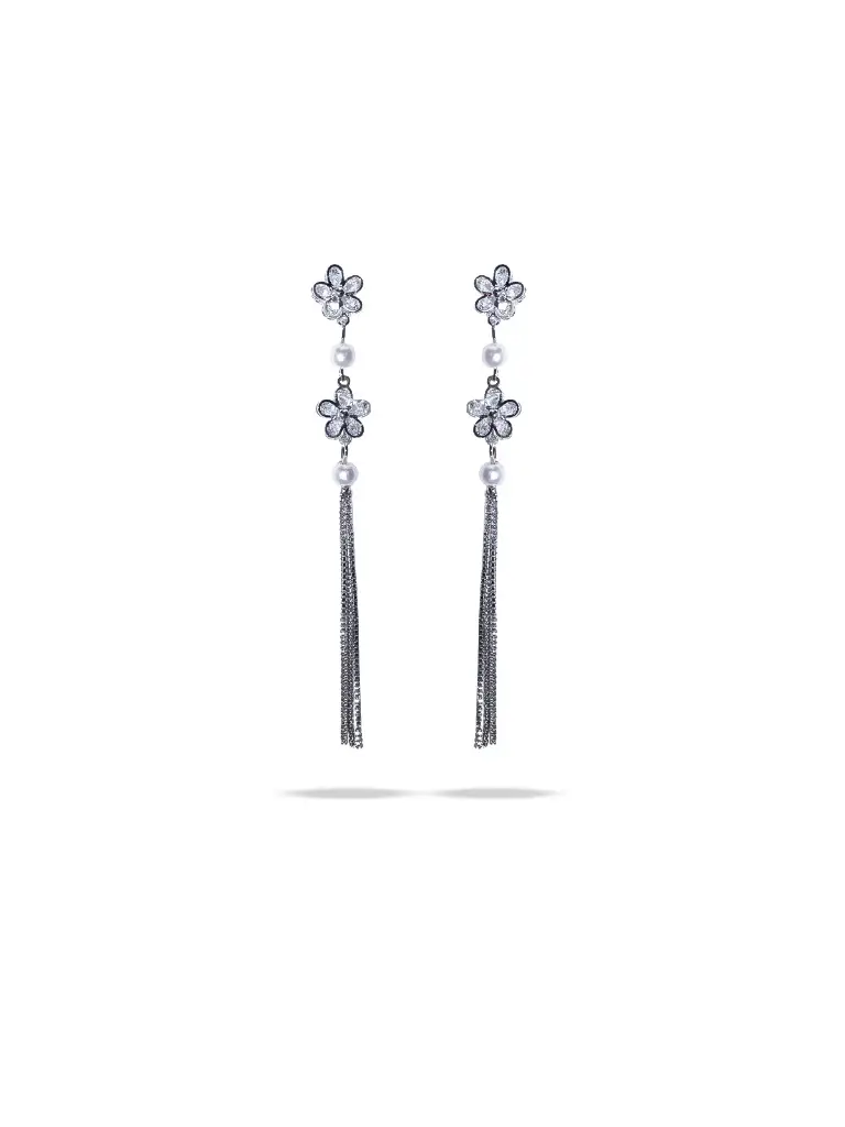 Solibelle Timeless Elegance Silver Oval Earrings