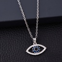 Solibelle Silver Plated Blue Evil eye Pendant