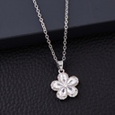 Solibelle Silver Flower Cubic Pendant