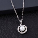 Solibelle  Silver Rhodium-Plated Pearl Pendant