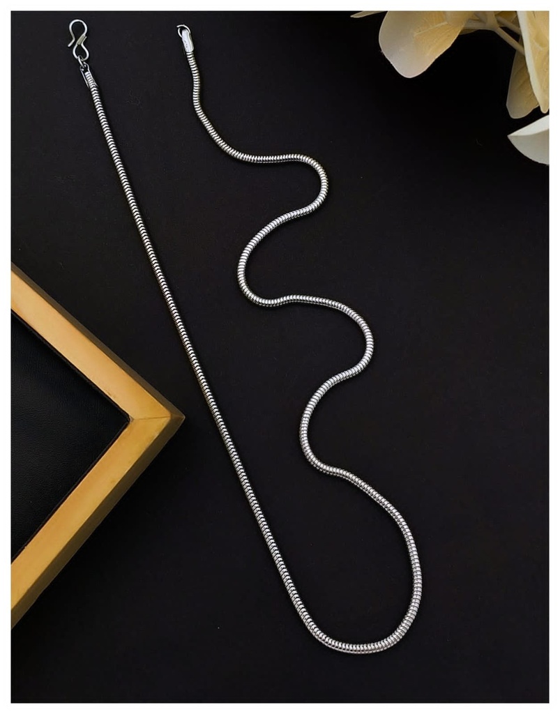 Solibelle Men's Silver-Plated Chain – Durable and Stylish