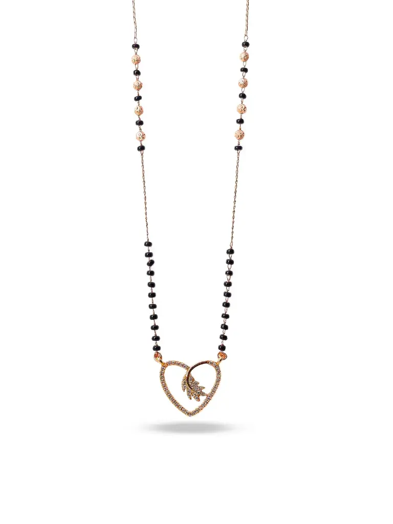 Solibelle American Diamond Heart Shaped Mangalsutra