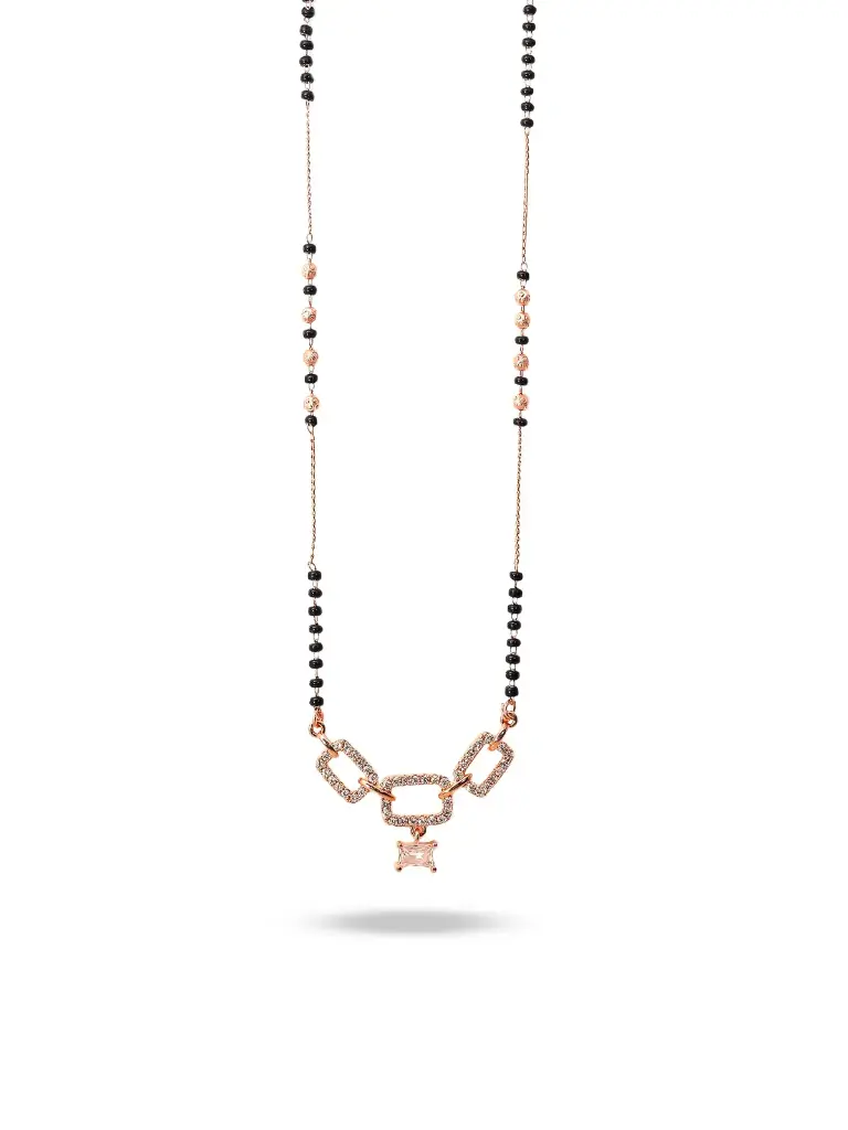 Solibelle Rose Gold Zirconia Elegance Mangalsutra