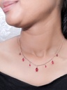 Solibelle Stunning Red Round Stone Queen Necklace
