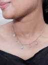 Solibelle Blue And White dimond Queen Necklace