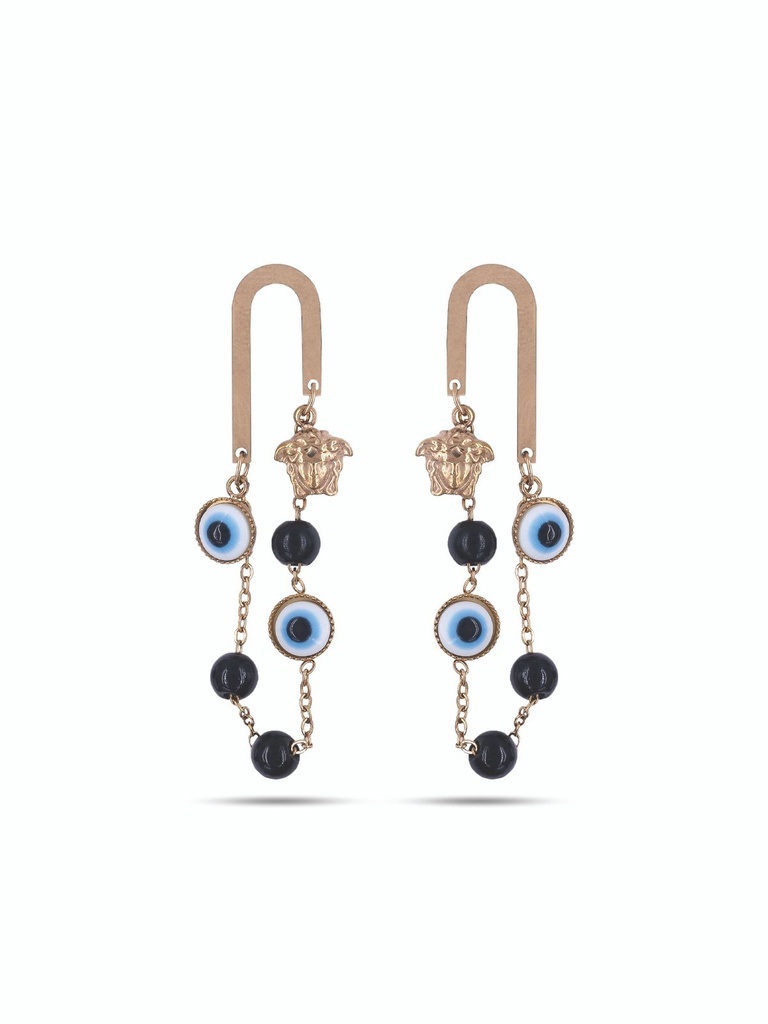 Solibelle 18K Rose Gold Evil Eye Earrings