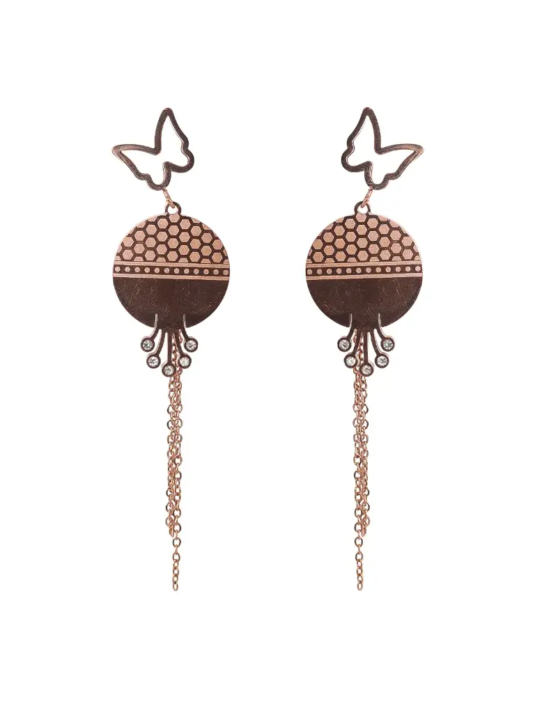 Solibelle 18K Rose Gold Dazzling Butterfly Earrings