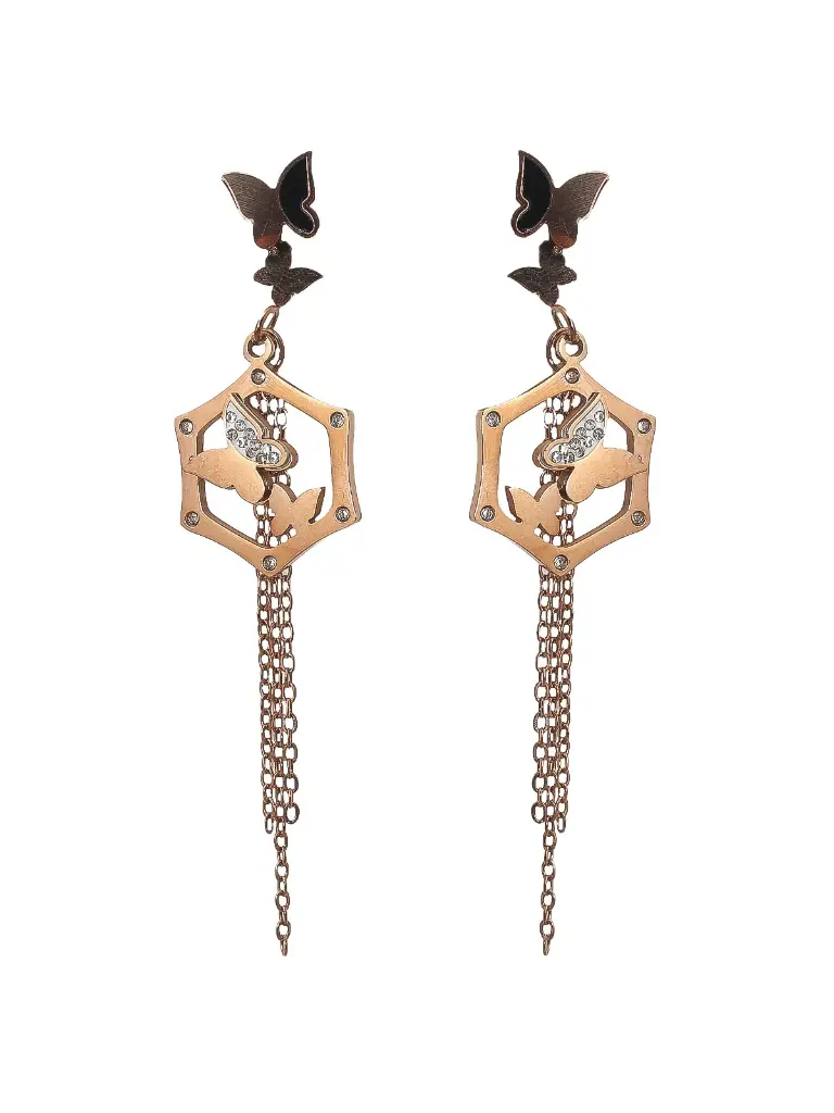 Solibelle Gold Plated Triangle Hanging Earrings