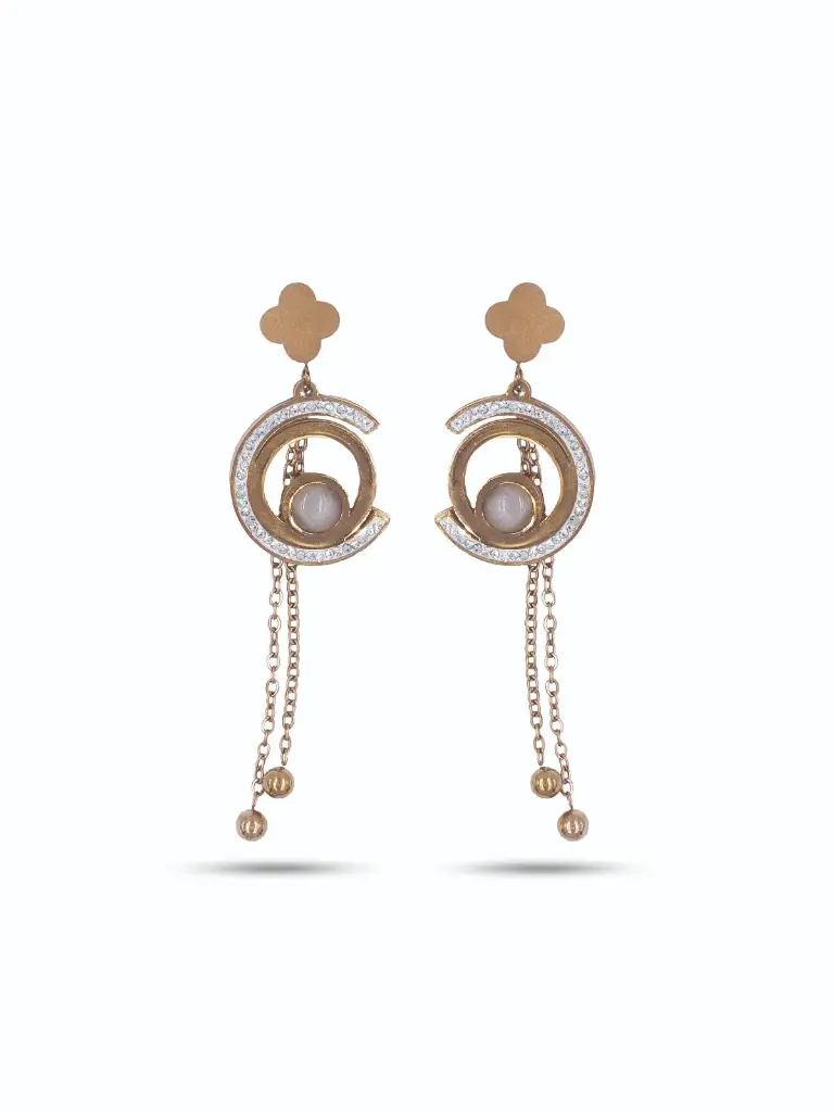 Solibelle Half Circle Drop Earrings