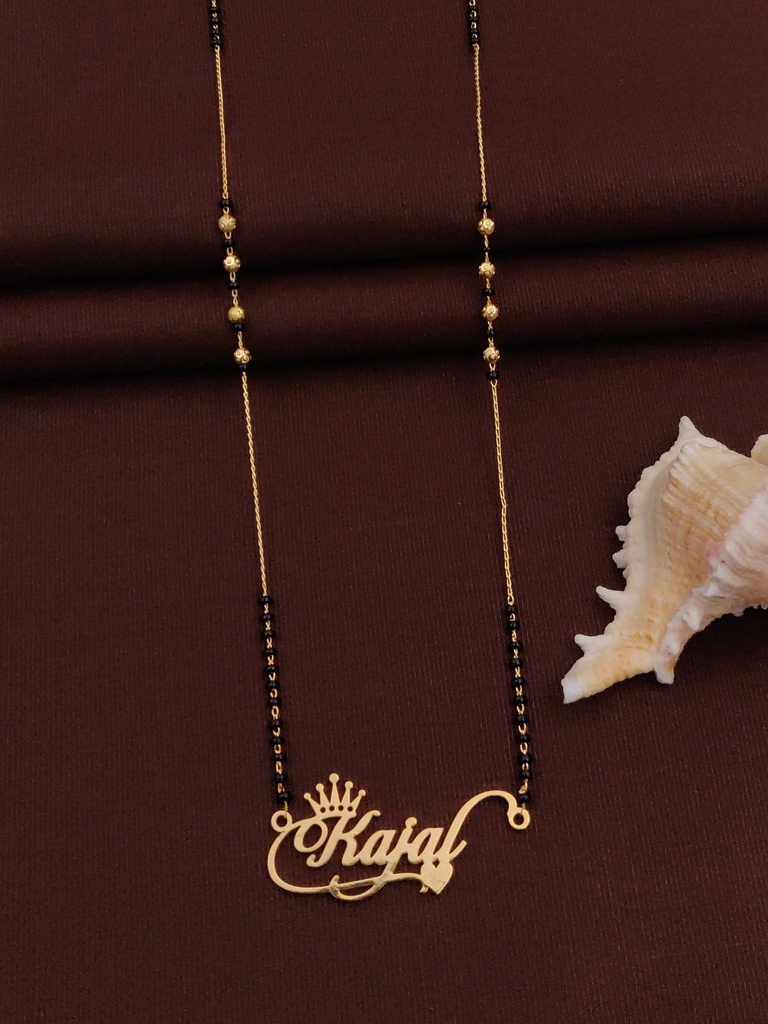 Solibelle Gold Plated Queen Mangalsutra Personalize Your Love (Customized Name)