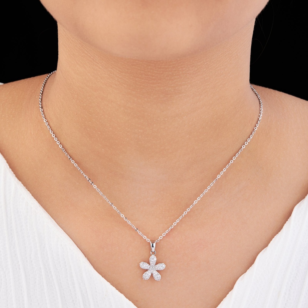 Solibelle Radiant Star Flower Pendant Necklace