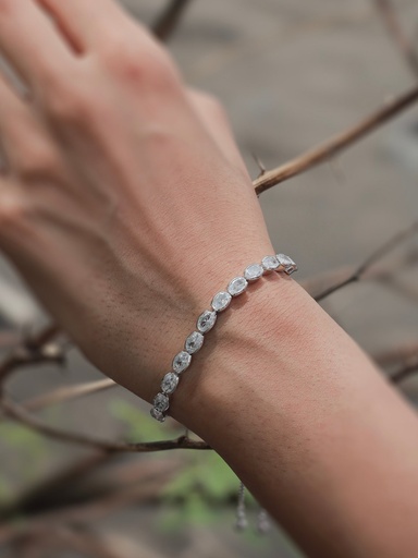 [ADB10] Solibelle Silver Round Bubble Bracelet
