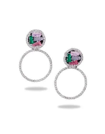 [VAD520] Solibelle crystal Silver Plated Earrings