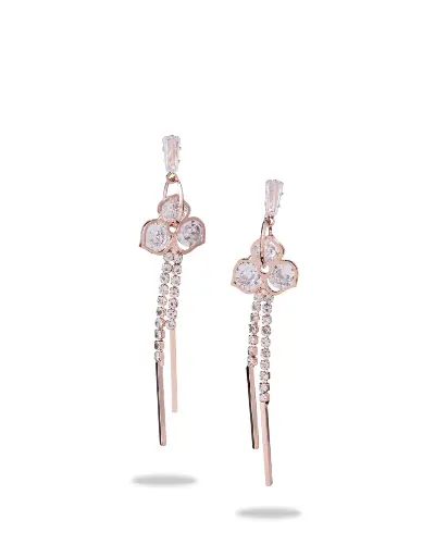 [VAD509] Solibelle Rose Gold Floral Branch Ear Cuffs