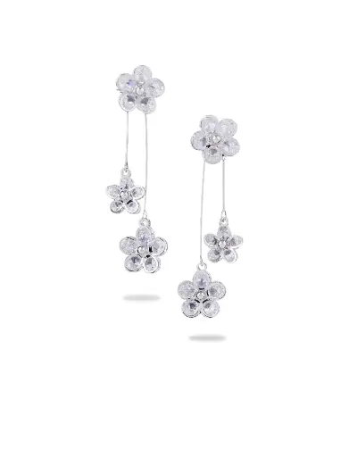 [VAD503] Solibelle Oxidized Silver Flower Earrings