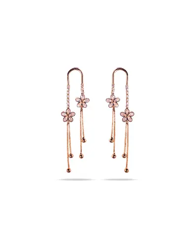 [VAD508] Solibelle 18K Rose Gold Floral Drop Earrings