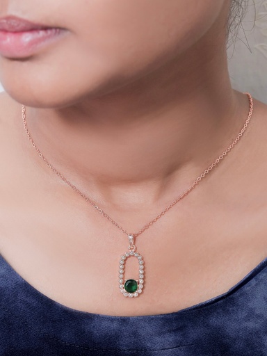 [KCBG304] Solibelle Rose Gold Elegance: Trending Chain Pendant