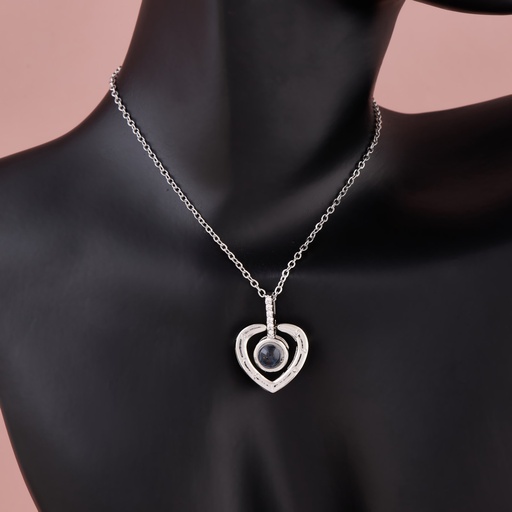 [KC3059] Solibelle Silver Heart Chain Pendant Elegance: Trending Chain Pendant