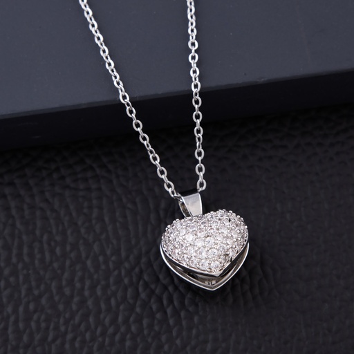[KC3025] Solibelle Crystal 925 Silver Heart Charm Pendant