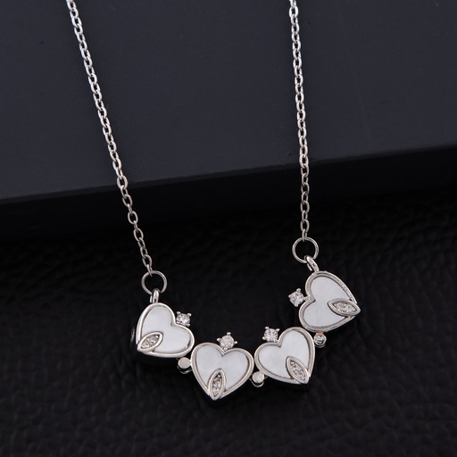 [KC3063] Solibelle Silver 4 Lovers Solitaire Heart Pendant