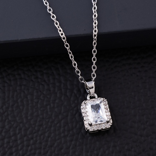 [KC3043] Solibelle Silver Solitaire Singal White Diamond Pendant
