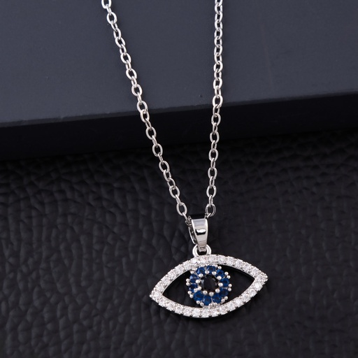 [KC3056] Solibelle Silver Plated Blue Evil eye Pendant