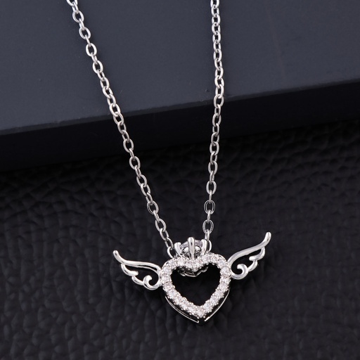 [KC3055] Solibelle Angel Wings White Zircon Pendant
