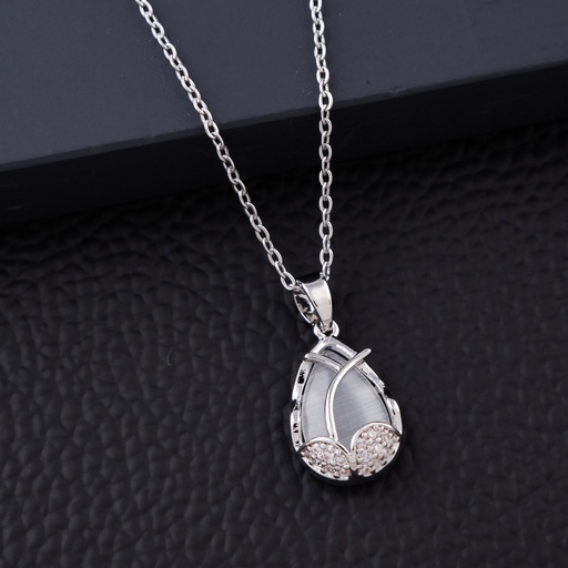 [KC3046] Solibelle white flower Chain Pendant