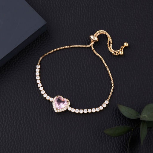 [ADB22] Solibelle Dazzling Pink AD Stone Bracelet