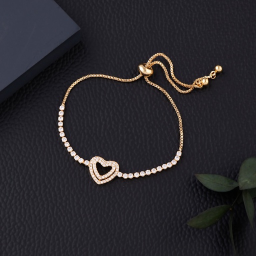 [ADB3] Solibelle Gold Plated Heart-Shaped Bracelet