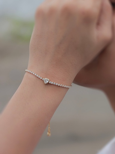 [ADB6] Solibelle Heartfelt Rose Gold Bracelet