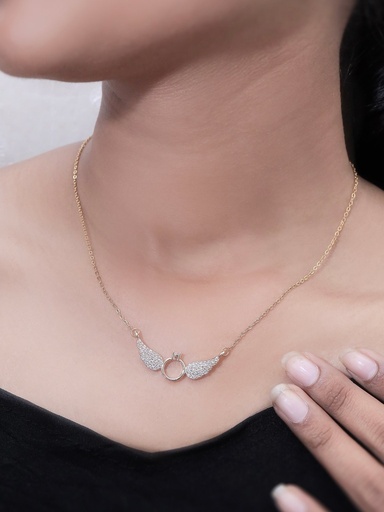 [KC3014] Solibelle Flying Wings of Heart Chain pendant