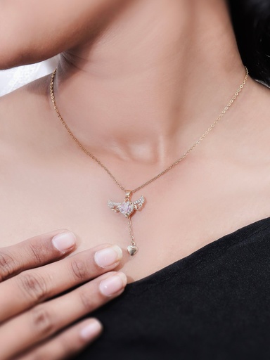 [KC3027] Solibelle 18k Heart Rose Gold Plated Chain pendant