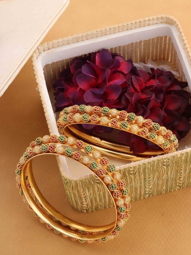 [CB8] Solibelle Gold Plated Bangles for Women