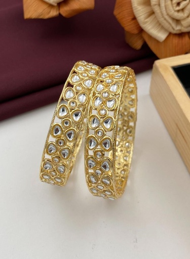 [CB-7] Solibelle Elegant Gold Plated Bangles for Women