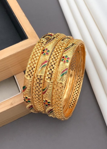 [CB121] Solibelle Gold Plated Bangles for Women - Elegant and Timeless Jewelry