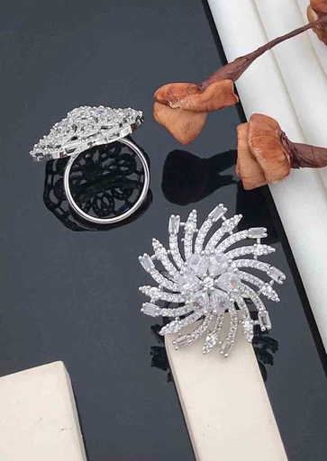 [AR06] Solibelle Silver Plated Finger Rings for Women & Girls
