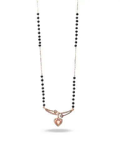 [ROSE GOLD MANGALSUTRA-02] Solibelle Rose Gold Plated Monalisha Mangalsutra
