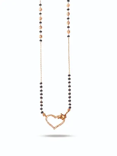 [ROSE GOLD MANGALSUTRA-05] Solibelle Heart Pendant mangalsutra