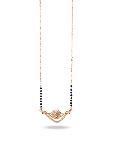 [ROSE GOLD MANGALSUTRA-08] Solibelle Elegant Rose Gold Mangalsutra