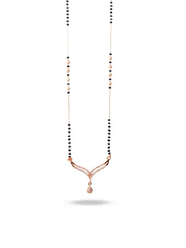 [Mangalsutra05] Solibelle Rose Gold-Plated Mangalsutra
