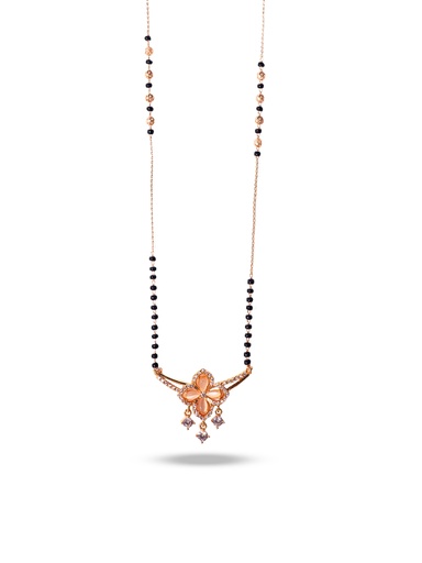 [ROSE GOLD MANGALSUTRA-10] Solibelle Flower Pendant Mangalsutra