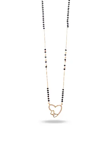 [ROSE GOLD MANGALSUTRA-12] Solibelle Heart Mangalsutra