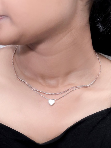 [KC3098] Solibelle Silver Plated Heart Queen Necklace
