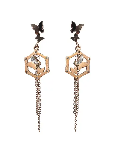 [VAD-05] Solibelle Gold Plated Triangle Hanging Earrings