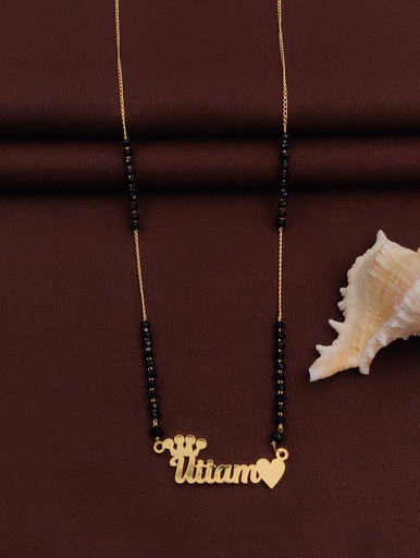 [Customized Name Mangalsutra-07] Solibelle Graceful Queen Heart Name Mangalsutra. (Customized Name)