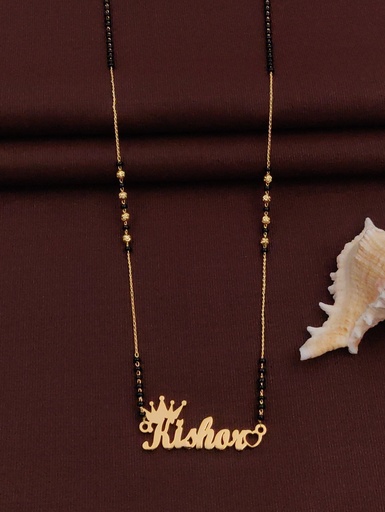 [Customized Name Mangalsutra-15] Solibelle Timeless Heart Love Customized Mangalsutra(Customized Name)